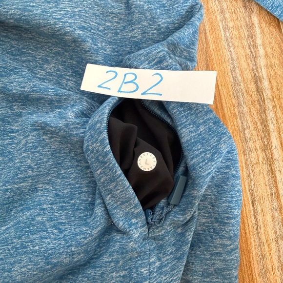 Lululemon Surge Warm 1/2 Zip Men’s Large Pullover Heathered Blue Gym Rulu Pocket - Picture 7 of 9